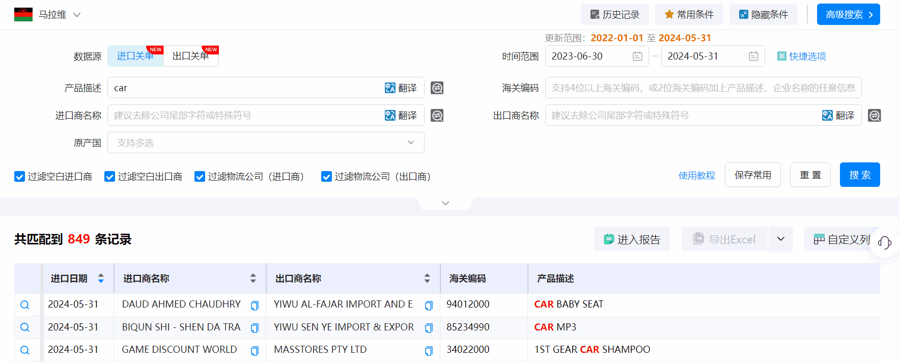 马拉维海关数据,海关数据,PA真人视讯海关数据